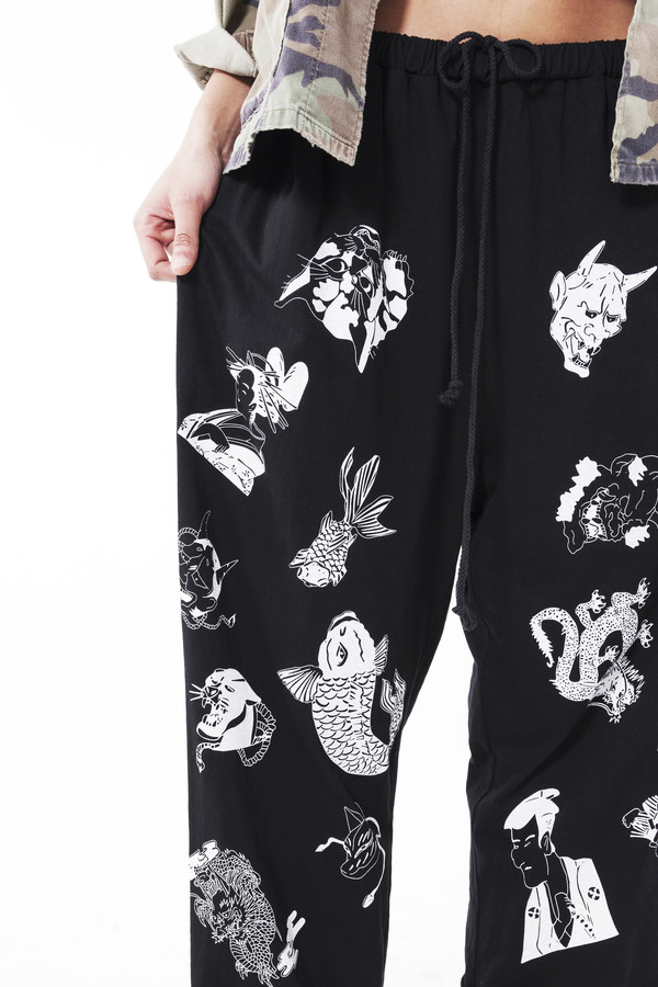 Ikumi Tattoo Long Pants (Black) Ikumi Tattoo Long Pants (Black)