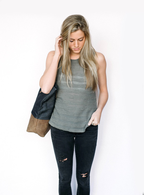 Bella Luxx Sheer stripe Muscle Tank Bella Luxx Sheer stripe Muscle Tank