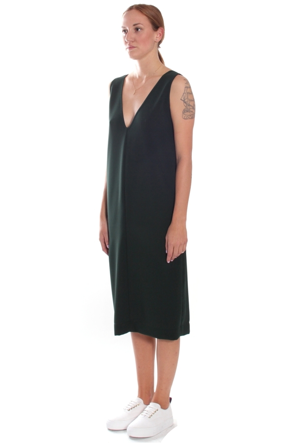 Nomia V-Neck Shift Dress Forest Pique Nomia V-Neck Shift Dress Forest Pique