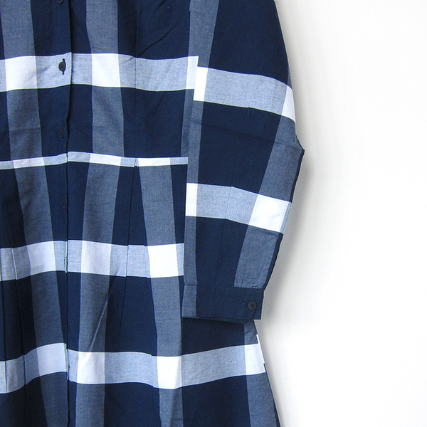 Kowtow Journal dress - navy/white check Kowtow Journal dress - navy/white check