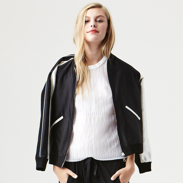 Nikki Chasin Captain Reversible Bomber Jacket - Floral Jacquard Nikki Chasin Captain Reversible Bomber Jacket - Floral Jacquard