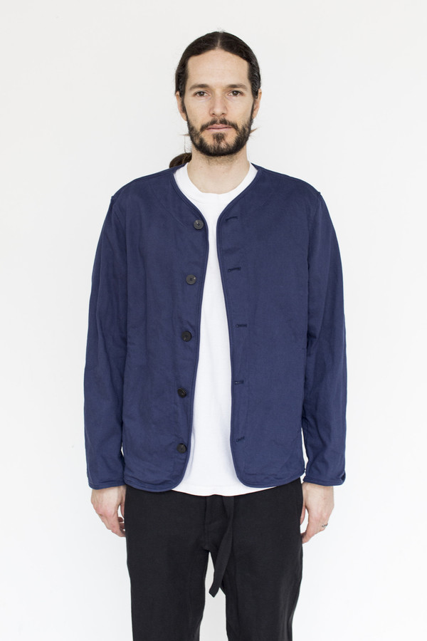 Men's Document Cotton Collarless Jacket Men's Document Cotton Collarless Jacket