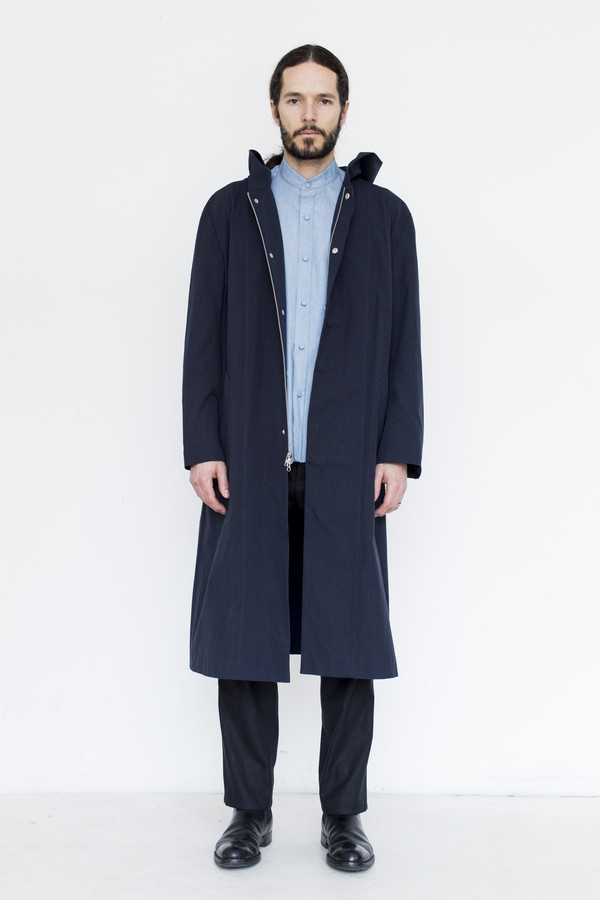 Men's Assembly Cotton Hoodcoat - Navy Men's Assembly Cotton Hoodcoat - Navy