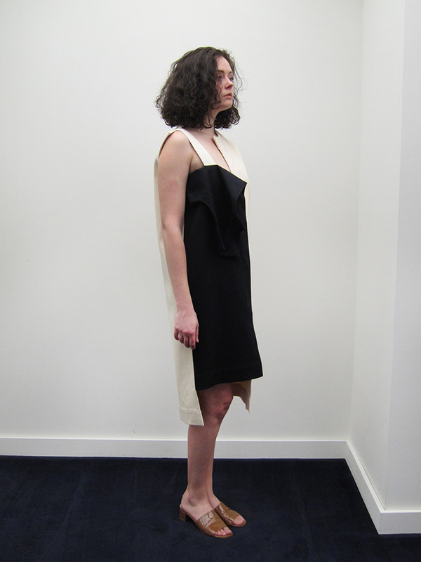 Nancy Stella Soto Offset Denim Front Flap Dress Nancy Stella Soto Offset Denim Front Flap Dress