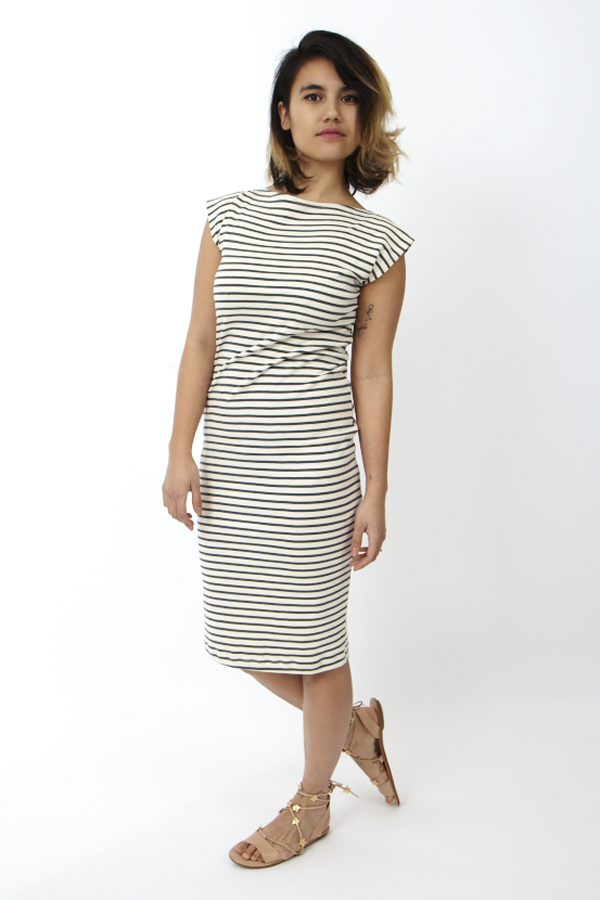 Study NY Twist Dress Natural Stripe Study NY Twist Dress Natural Stripe