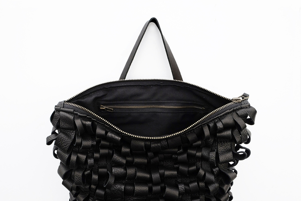 Primecut BLACK LEATHER LOOP BACKPACK Primecut BLACK LEATHER LOOP BACKPACK