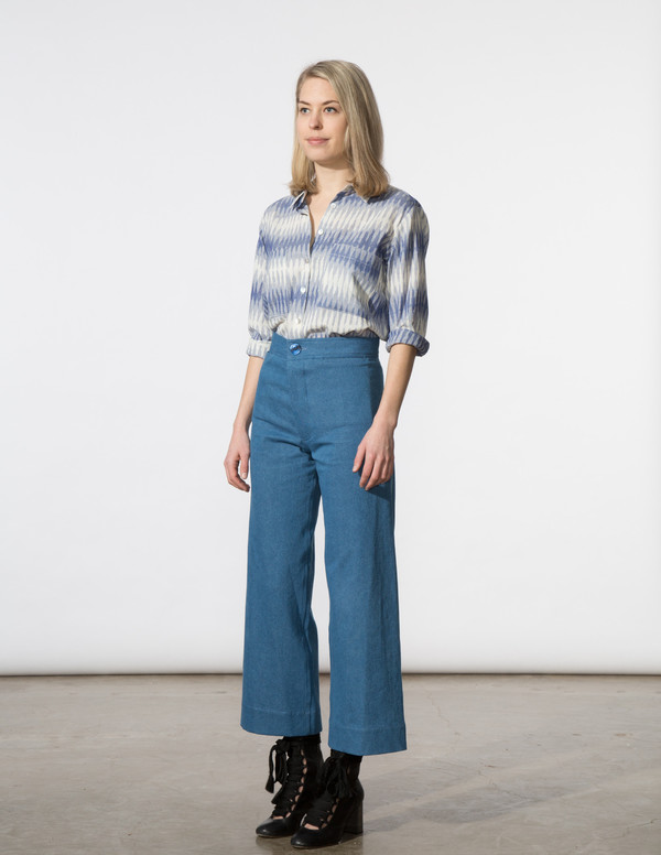 SBJ Austin Jane Top in Blue Ikat SBJ Austin Jane Top in Blue Ikat