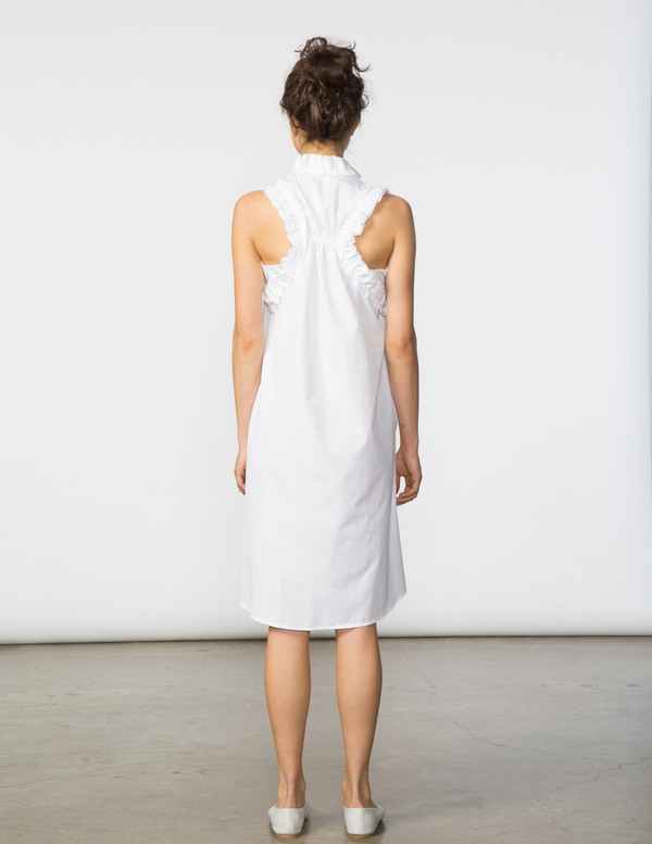 SBJ Austin Tracey Dress in White Poplin SBJ Austin Tracey Dress in White Poplin