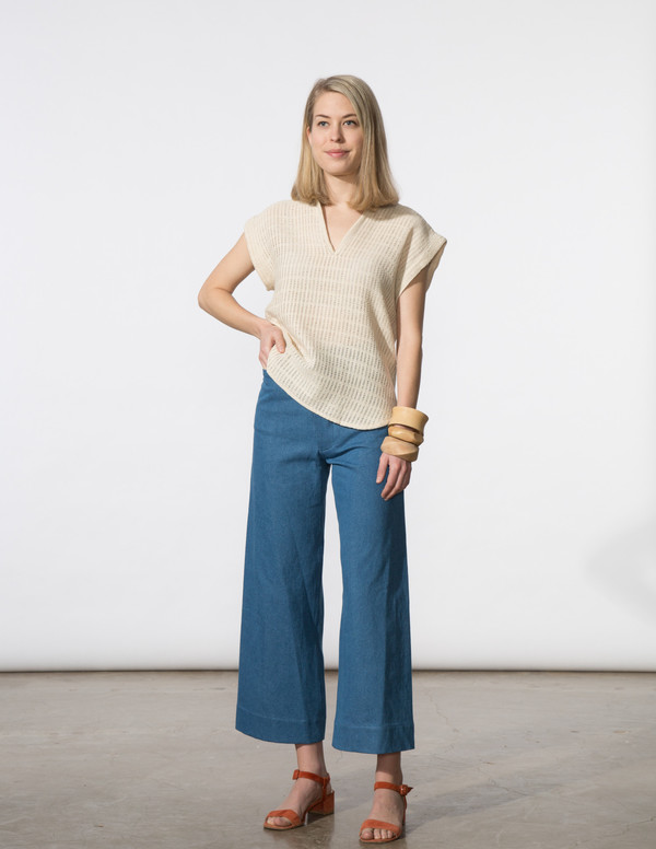SBJ Austin Vivienne Top in Natural Woven SBJ Austin Vivienne Top in Natural Woven