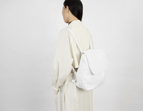 Clyde Leather Room Backpack - White Clyde Leather Room Backpack - White