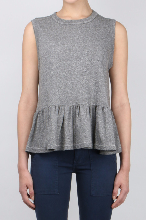 The Great The Sleeveless Ruffle Tee The Great The Sleeveless Ruffle Tee
