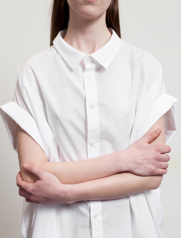 Ys by Yohji Yamamoto Mini Sleeve Shirt White Ys by Yohji Yamamoto Mini Sleeve Shirt White