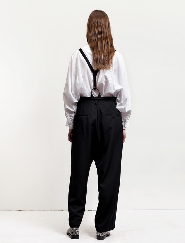 Ys by Yohji Yamamoto Suspender Trousers Gabardine Black Ys by Yohji Yamamoto Suspender Trousers Gabardine Black