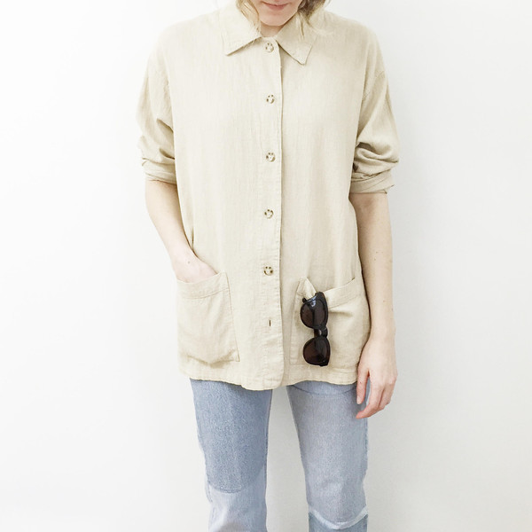 Oversized Tan Cotton Jacket Oversized Tan Cotton Jacket