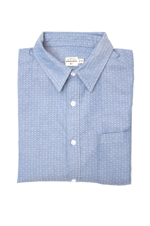 Men's Bridge & Burn Depoe Blue Dobby Shirt Men's Bridge & Burn Depoe Blue Dobby Shirt