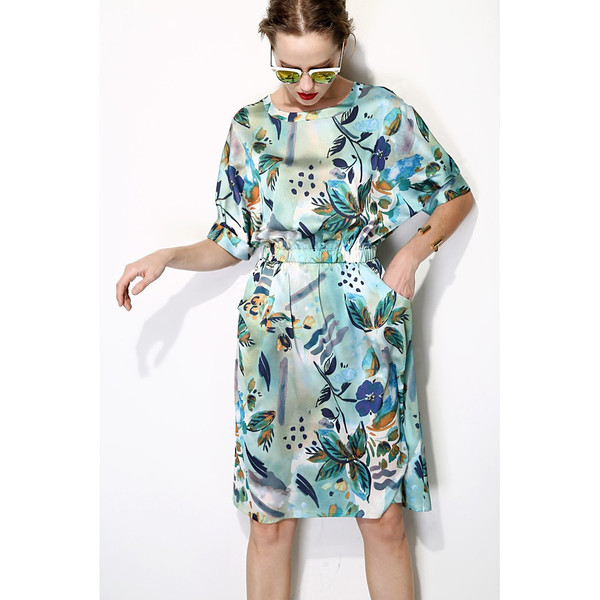 FEW MODA TROPICAL PRINT DRESS FEW MODA TROPICAL PRINT DRESS