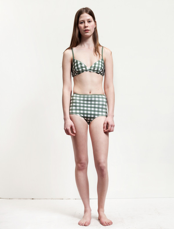 Solid and Striped Belle Top Olive/Cream Gingham Solid and Striped Belle Top Olive/Cream Gingham