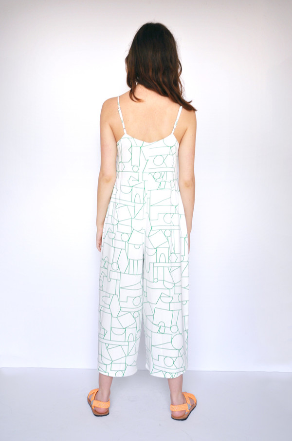 Dusen Dusen Blockhead Green Culotte Romper Dusen Dusen Blockhead Green Culotte Romper
