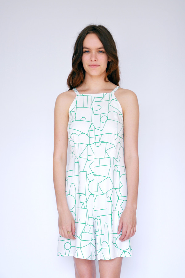 Blockhead Green Flare Shorts Romper Blockhead Green Flare Shorts Romper