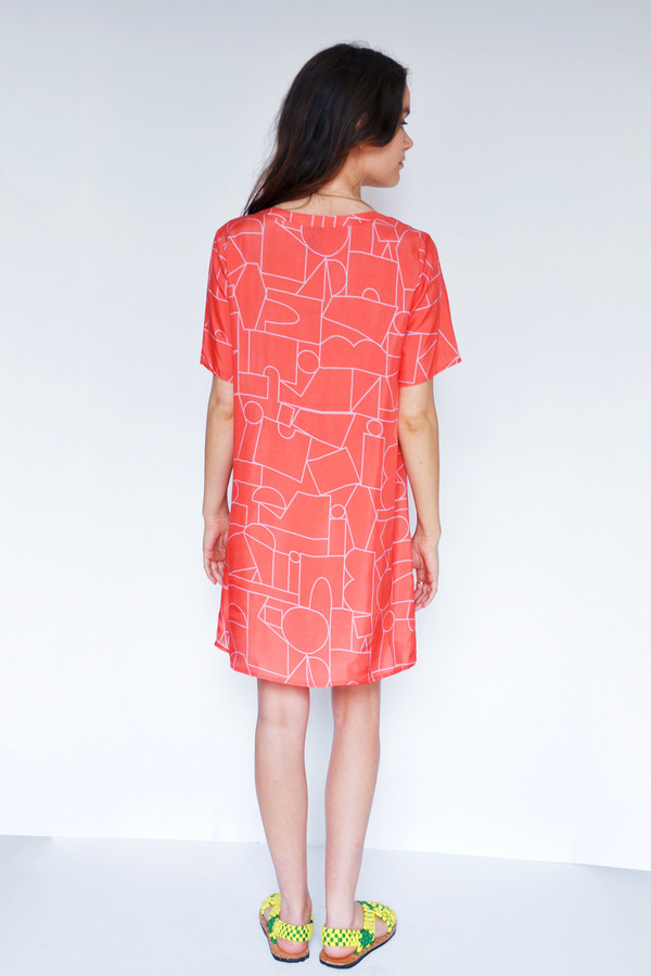 Dusen Dusen Blockhead Red Tee Dress Dusen Dusen Blockhead Red Tee Dress
