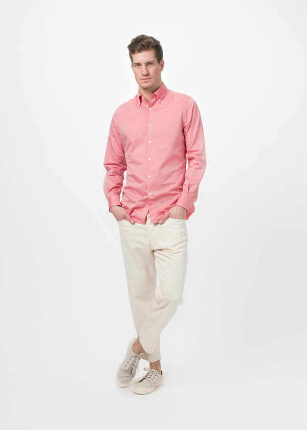 Shockoe Men's Shockoe Micro Check Button Down - Salmon Pink Shockoe Men's Shockoe Micro Check Button Down - Salmon Pink