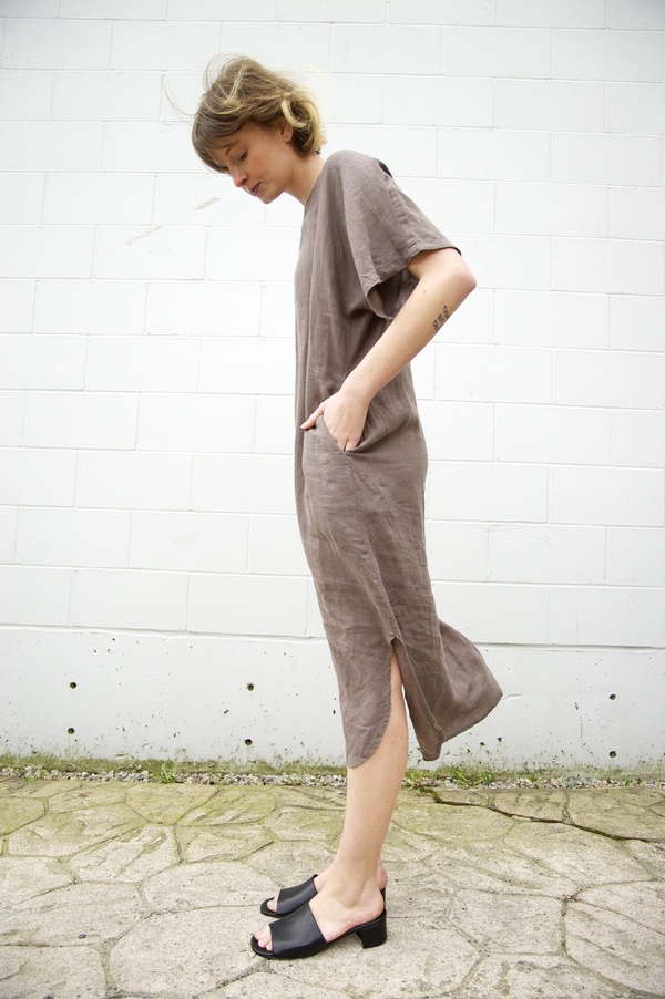 Black Crane Linen Long Dress Black Crane Linen Long Dress