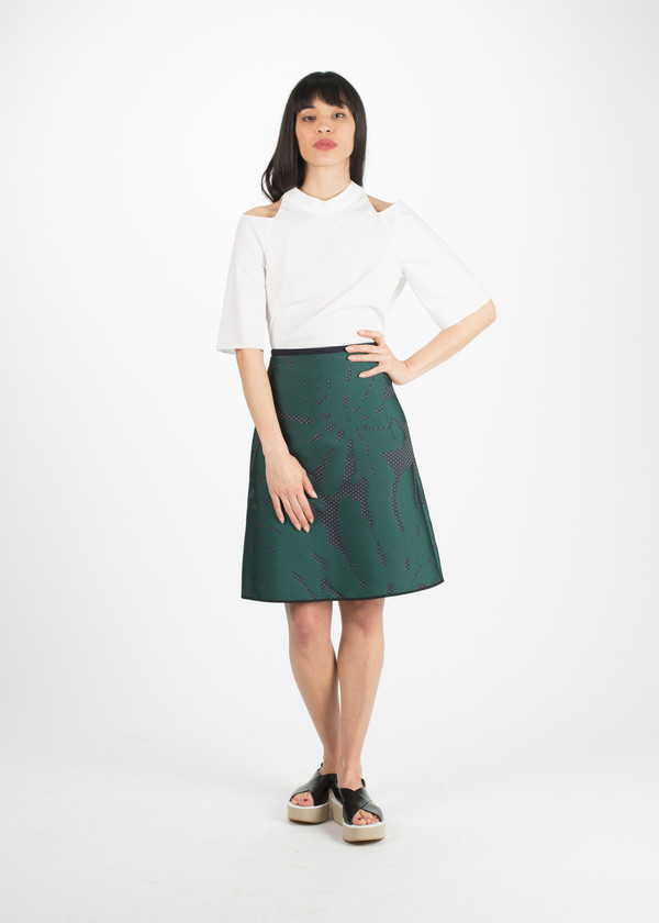 Odeeh A-Line Flower Print Skirt Odeeh A-Line Flower Print Skirt
