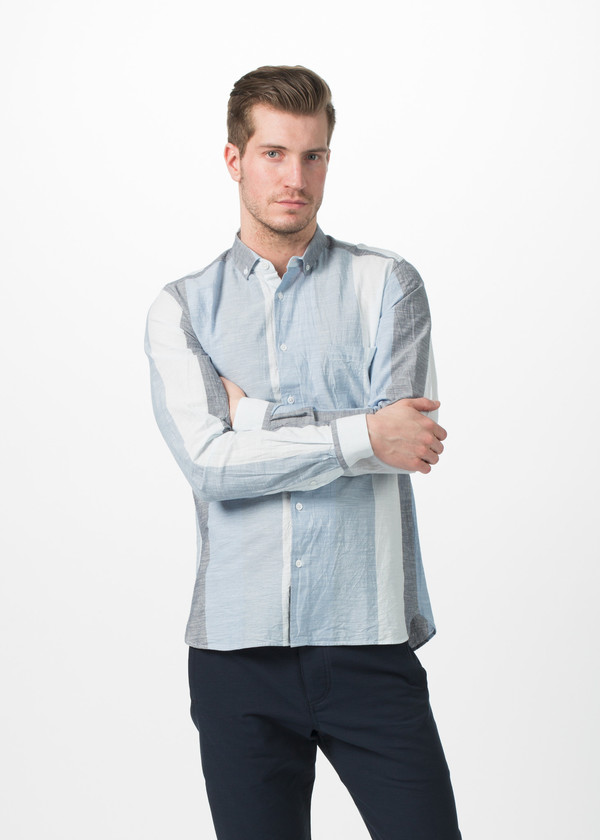 Men's You Must Create Wide Stripe Button Down Shirt Men's You Must Create Wide Stripe Button Down Shirt