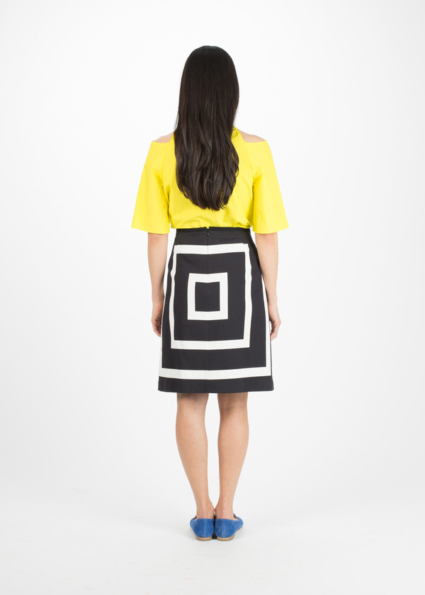 Odeeh A-Line Box Print Skirt Odeeh A-Line Box Print Skirt