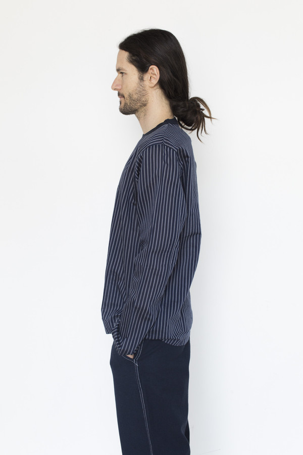 Our Legacy Cotton/Silk Woven Stripe Long-sleeve Shirt Our Legacy Cotton/Silk Woven Stripe Long-sleeve Shirt