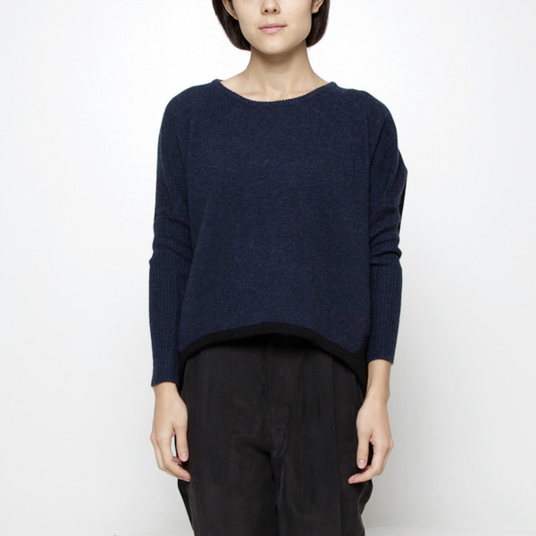 7115 by Szeki Cocoon Sweater FW15 - Navy/Black 7115 by Szeki Cocoon Sweater FW15 - Navy/Black