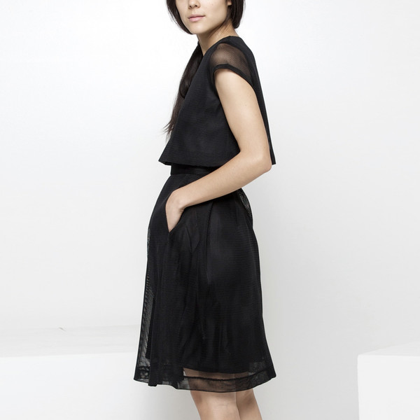 7115 by Szeki Fishnet A-Line Skirt FW15 7115 by Szeki Fishnet A-Line Skirt FW15