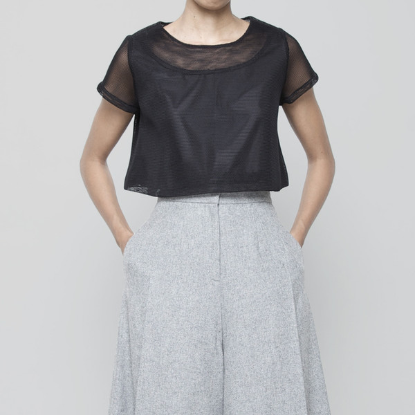 7115 by Szeki Fishnet Cropped Top FW15 7115 by Szeki Fishnet Cropped Top FW15