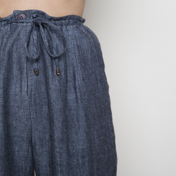7115 by Szeki Linen Drawstring Pant R16- Blue 7115 by Szeki Linen Drawstring Pant R16- Blue