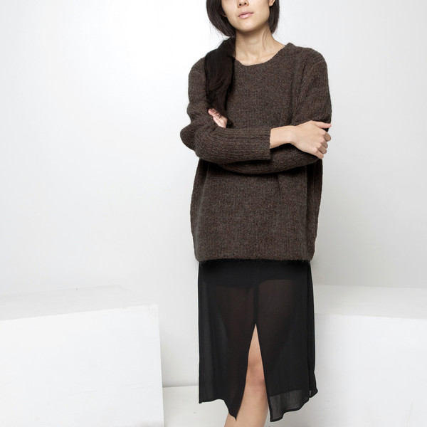 7115 by Szeki Mohair Pullover Sweater FW15 - Molasses 7115 by Szeki Mohair Pullover Sweater FW15 - Molasses