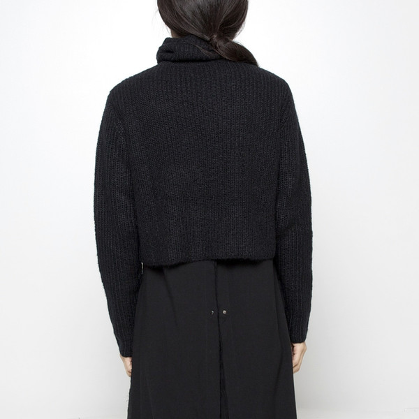 7115 by Szeki Mohair Turtleneck Cropped Sweater FW15 - Black 7115 by Szeki Mohair Turtleneck Cropped Sweater FW15 - Black