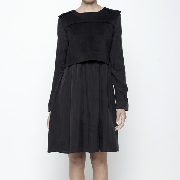 7115 by Szeki Wool Vest Long Sleeve Dress 7115 by Szeki Wool Vest Long Sleeve Dress