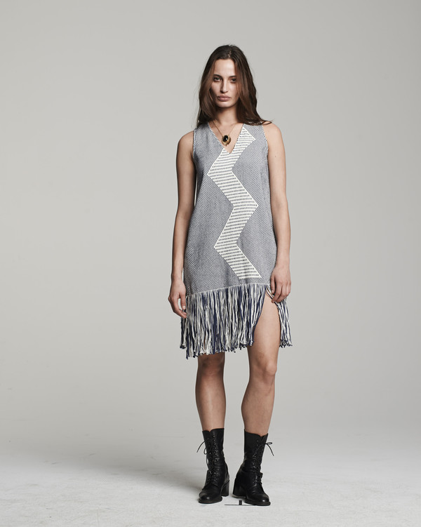 VOZ Zig Zag Dress - Indigo VOZ Zig Zag Dress - Indigo