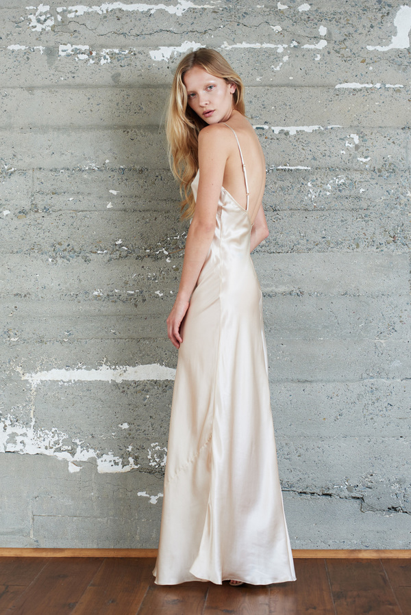 Kamperett Rosalind Silk Charmeuse Slip Dress | Champagne Kamperett Rosalind Silk Charmeuse Slip Dress | Champagne