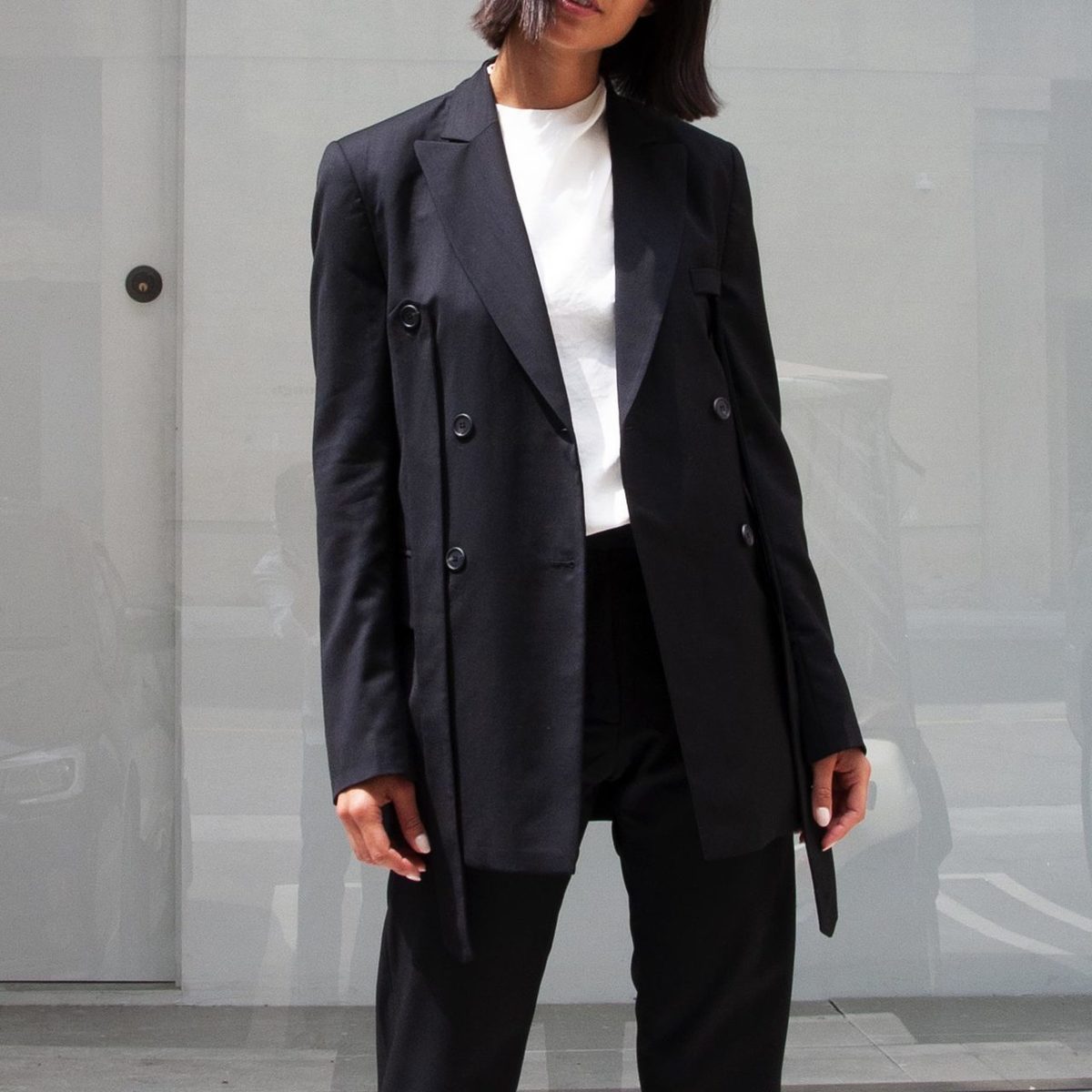 Delada Classic Half Blazer Black Garmentory