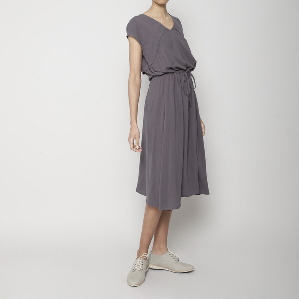 7115 by Szeki Folded V-Neck Drawstring Dress 7115 by Szeki Folded V-Neck Drawstring Dress