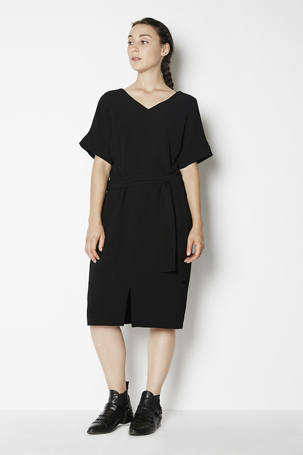 Achro Belted Front Slit Dress Achro Belted Front Slit Dress