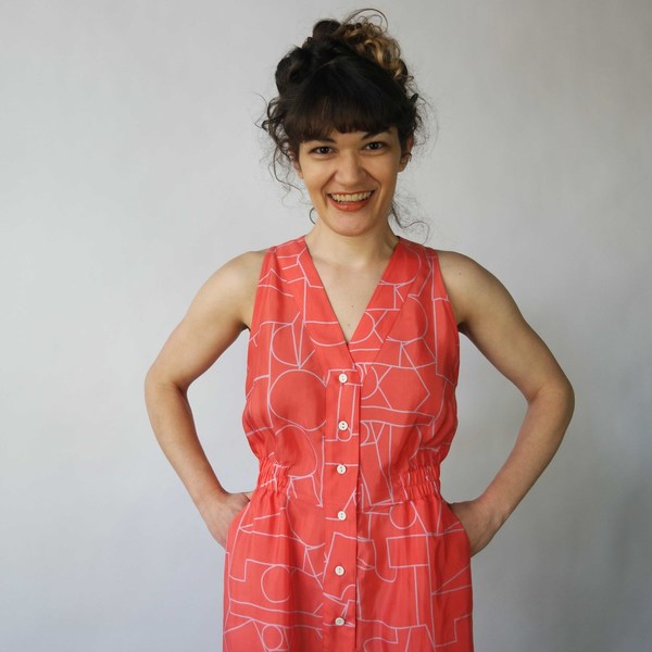 Dusen Dusen Romper in Blockhead Red Print Dusen Dusen Romper in Blockhead Red Print