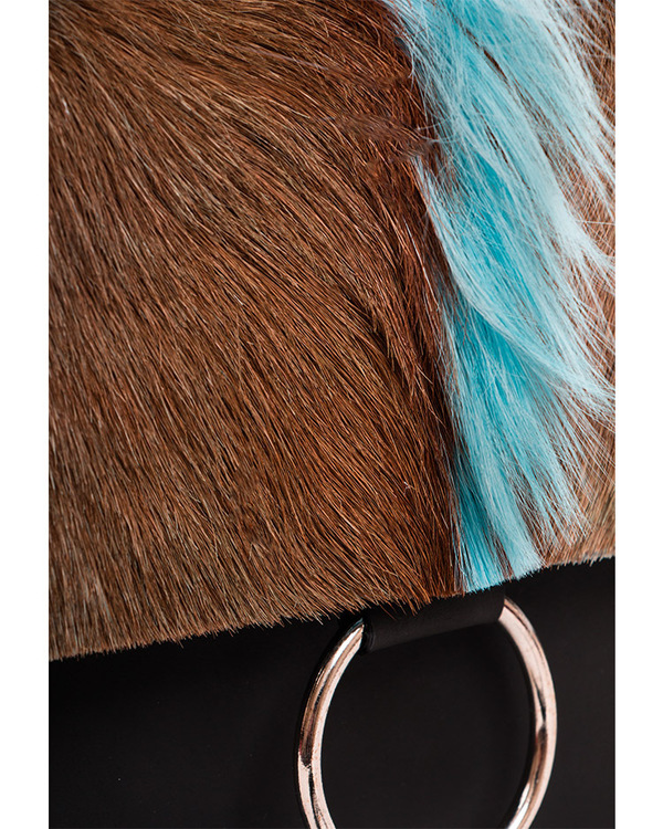 Brother Vellies Springbok and Leather Palma Bag in Black and Blue Brother Vellies Springbok and Leather Palma Bag in Black and Blue