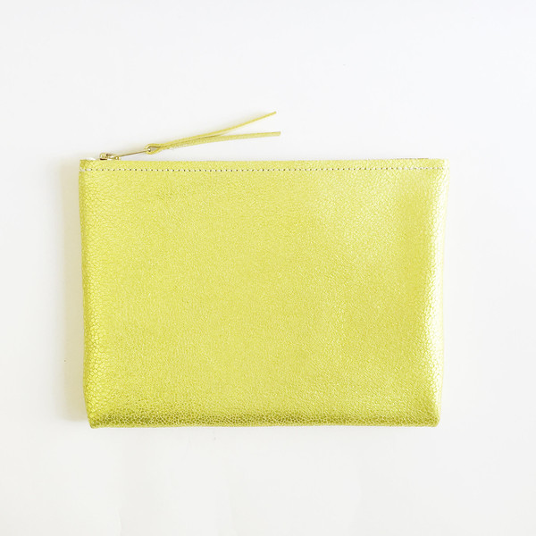 ARA Handbags - Metallic Chartreuse Clutch No. 1 ARA Handbags - Metallic Chartreuse Clutch No. 1
