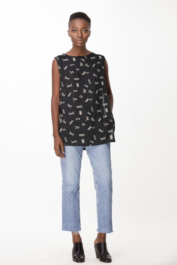 Osei-Duro Taifa Top in Black Jot Osei-Duro Taifa Top in Black Jot