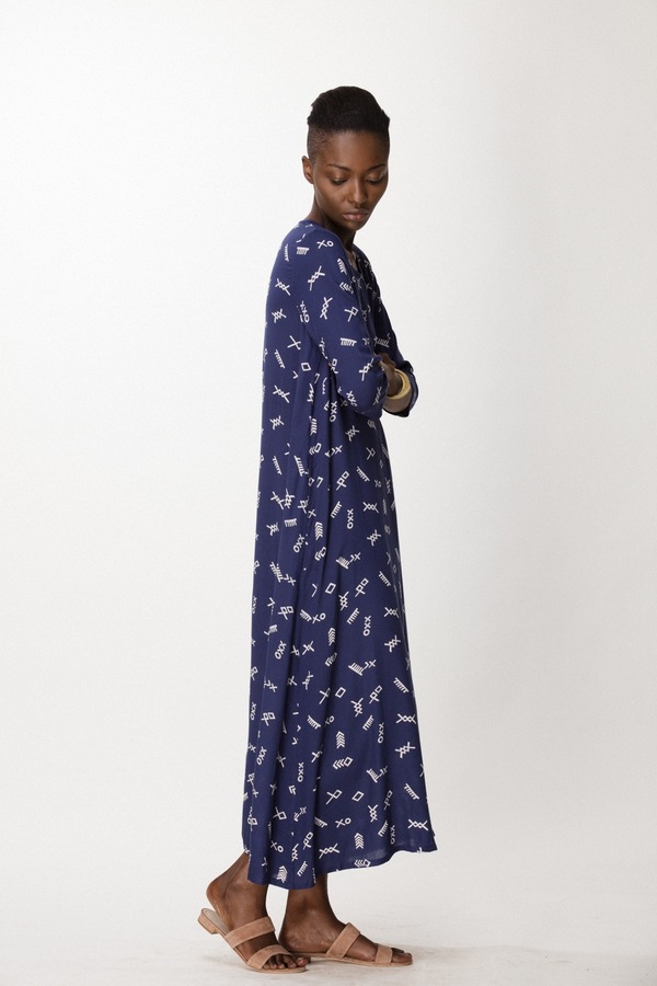 Osei-Duro Nima Long Dress in Cobalt Jot Osei-Duro Nima Long Dress in Cobalt Jot