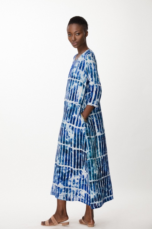 Osei-Duro Nima Long Dress in Marine Chalk Osei-Duro Nima Long Dress in Marine Chalk