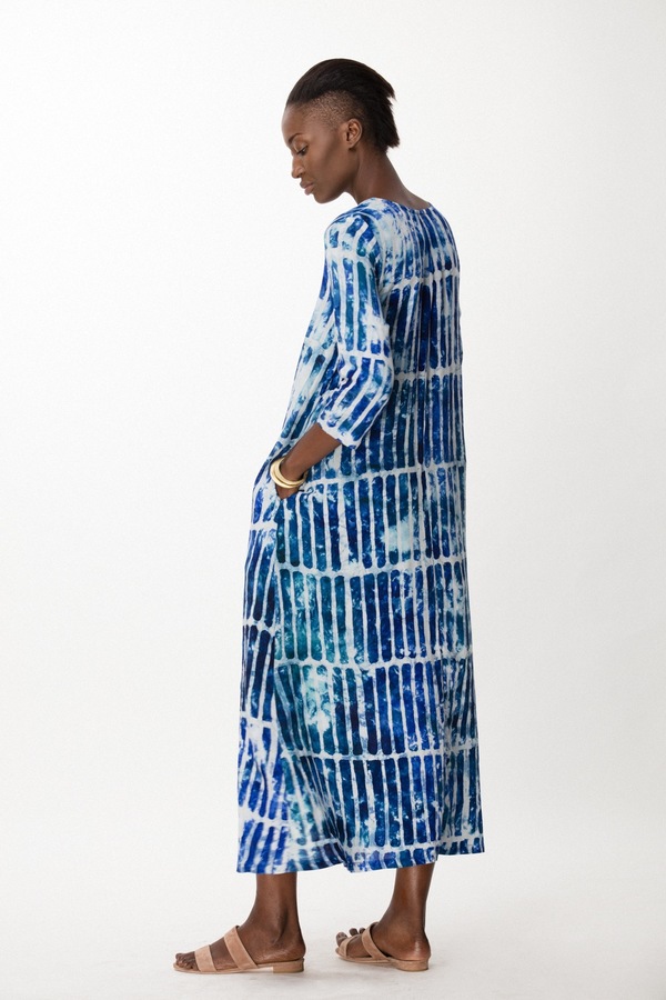 Osei-Duro Nima Long Dress in Marine Chalk Osei-Duro Nima Long Dress in Marine Chalk