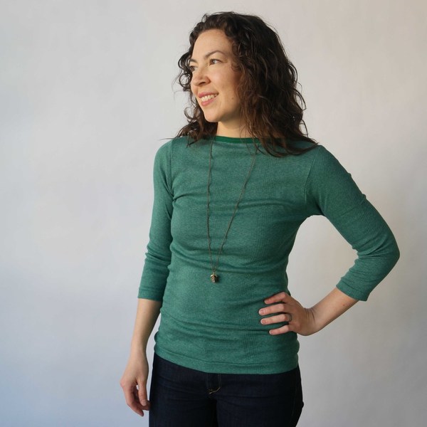 Curator Juniper Boatneck in Green/Blue Stripe Curator Juniper Boatneck in Green/Blue Stripe